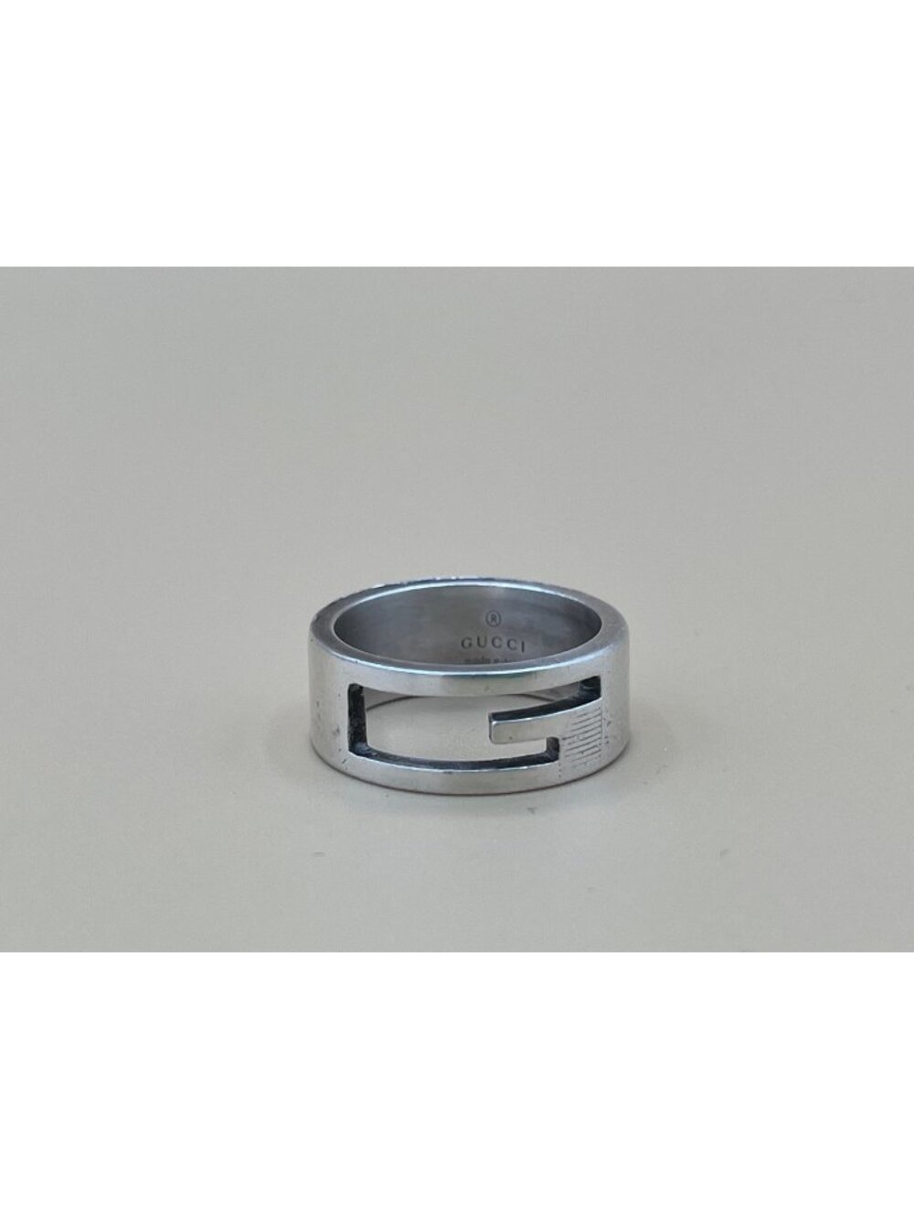 Gucci Sterling Silver Interlocking G Ring Size 7.25 Made In Italy